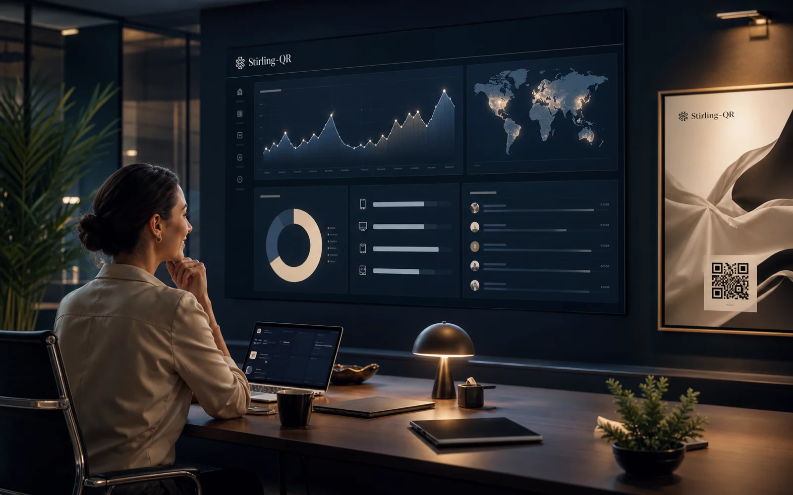 A campaign analytics dashboard showing QR scan performance